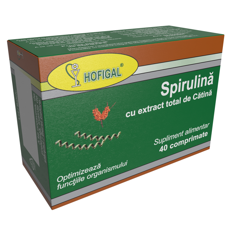 Spirulina cu extract total de catina 40 cpr.