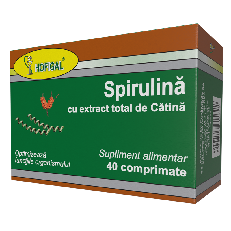 Spirulina cu extract total de catina 40 cpr.